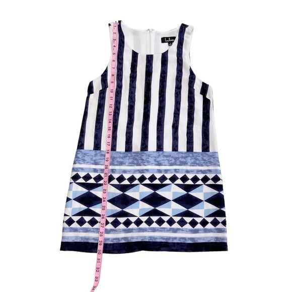 Lulu’s navy blue nautical stripe tank shift mini dress small summer vacation - Picture 13 of 16